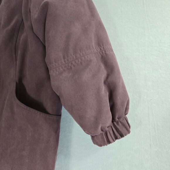 Worthington Dupont Thermolite Plus Faux Fur Trim Hood Zip Parka Jacket Purple - Picture 9 of 16